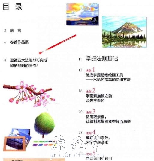 【传统绘画】 从零开始学习职业画家的秘技 水彩色铅笔之旅 美术素材分享PDF参考