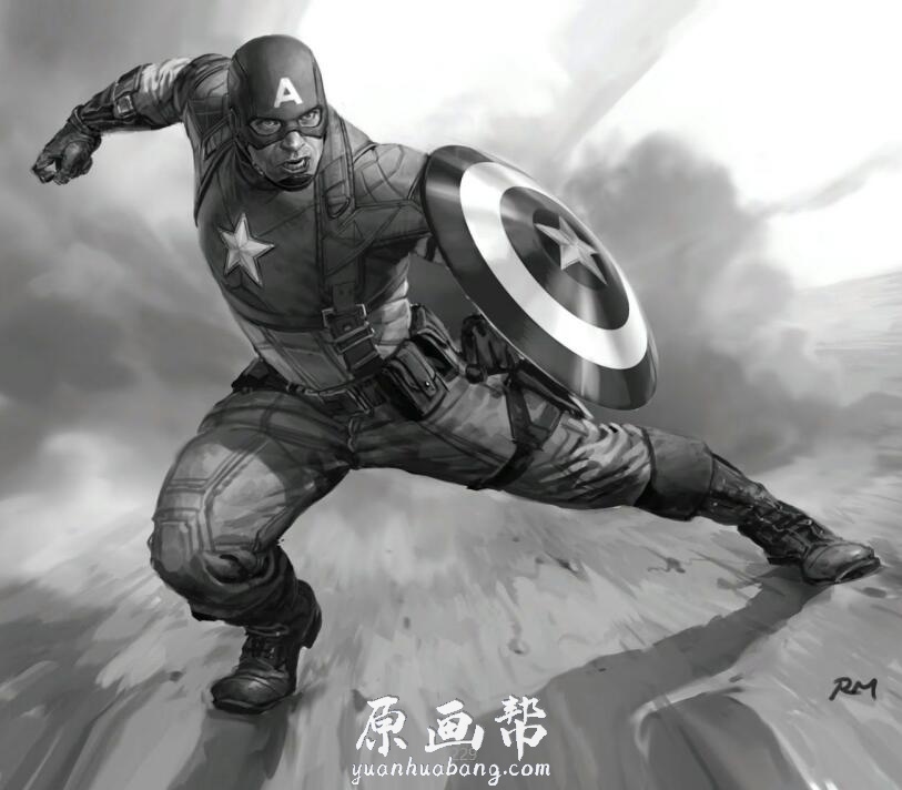 【原画素材】全新风格电影的超级英雄美国队长1-3艺术设定画册