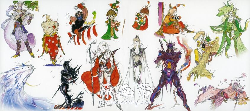 日本画师天野喜孝的《最终幻想》4、5、6小画集
