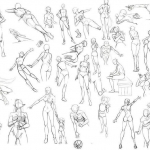 [原画线稿] 人物武术动作 姿势结构 动态线稿 日式动漫插画绘画参考素材124M 282P