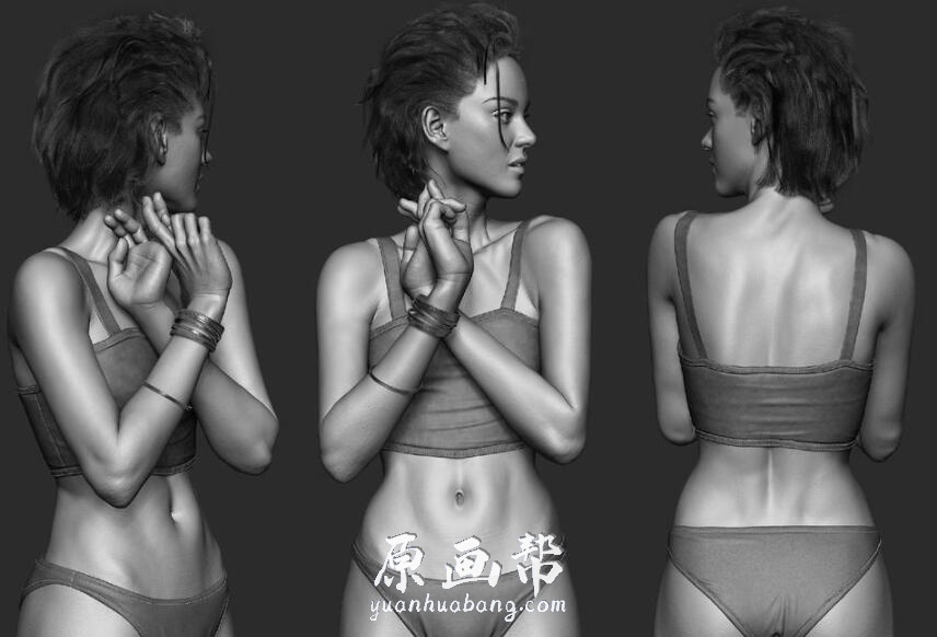 [ZB雕刻] 女性Zbrush人体结构雕刻参考图153P