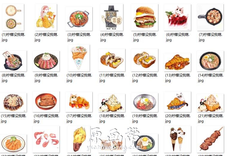 [CG插画] Tabli韩国美食寿司 甜点 菜品 水彩插画手绘临摹素材122p