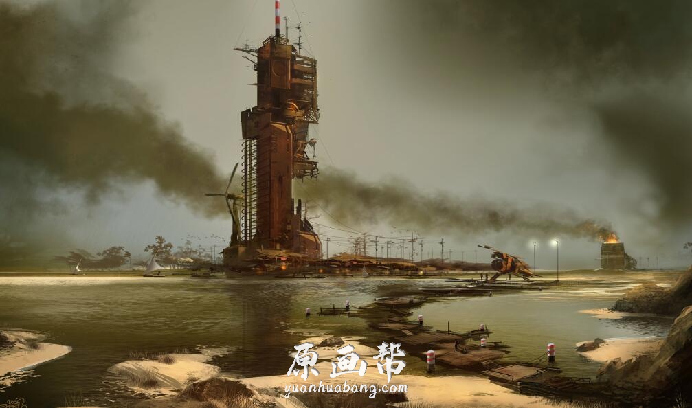 【原画素材】A站画廊0059[美国概念艺术家 sparth 科幻风作品欣赏 游戏：光环概念图]