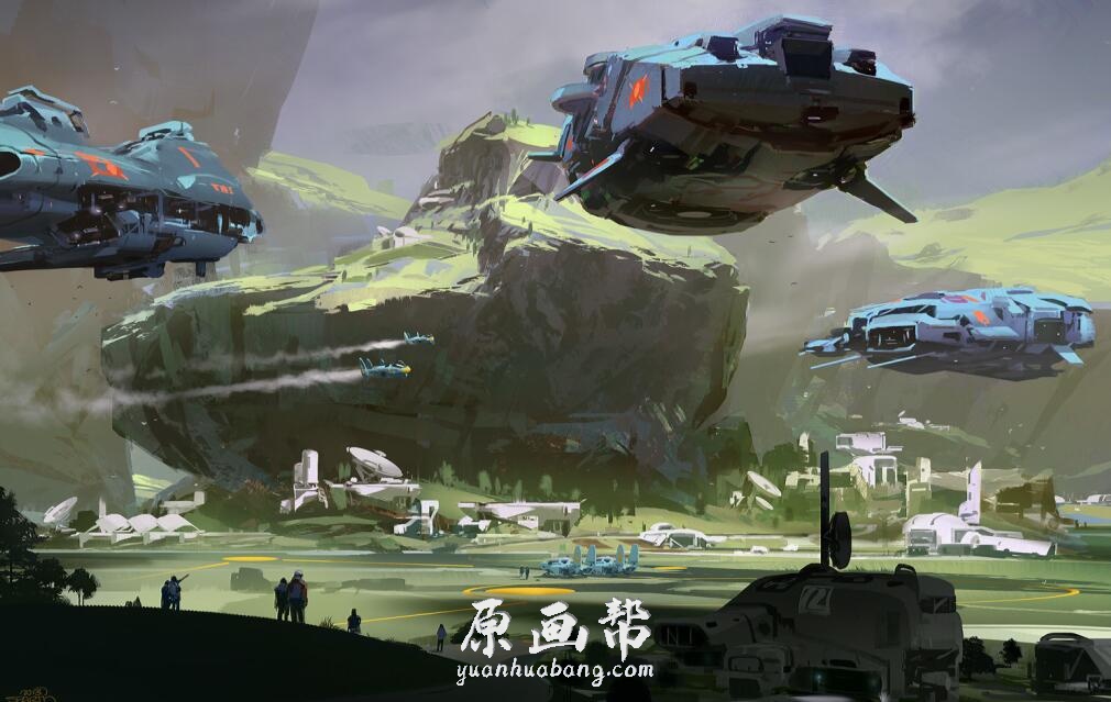 【原画素材】A站画廊0059[美国概念艺术家 sparth 科幻风作品欣赏 游戏：光环概念图]