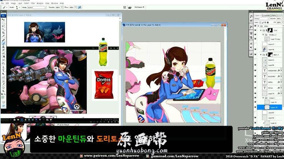 [原画教程] lenn_sparrow韩国画师插画CG作画视频（1.1GB，8张作品）
