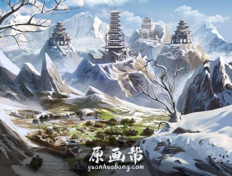 [原画素材]-中式欧式Q版场景设计 2D游戏场景 背景插画设定大合集