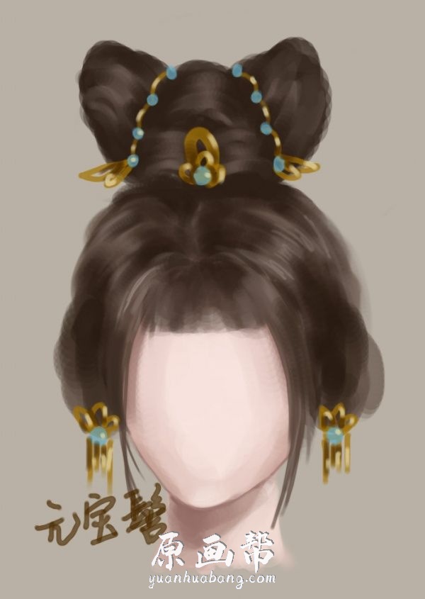 [原画素材]-传统绘画 一组中国女子发型图解插画画集