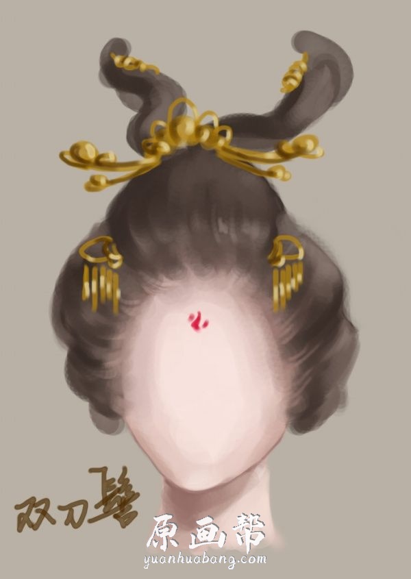 [原画素材]-传统绘画 一组中国女子发型图解插画画集