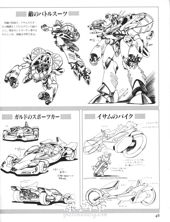 [原画素材]-动画设定 【超时空要塞】Macross Plus资料画集100P 武器飞船设计