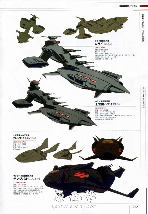 [动画设定] 【機動戦士ガンダム 艦船&航空機 】原画设定集312P