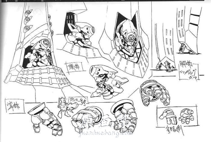 [动画设定] 【天元突破 之红莲之眼】动画精品画集87p 机甲设定 三视图
