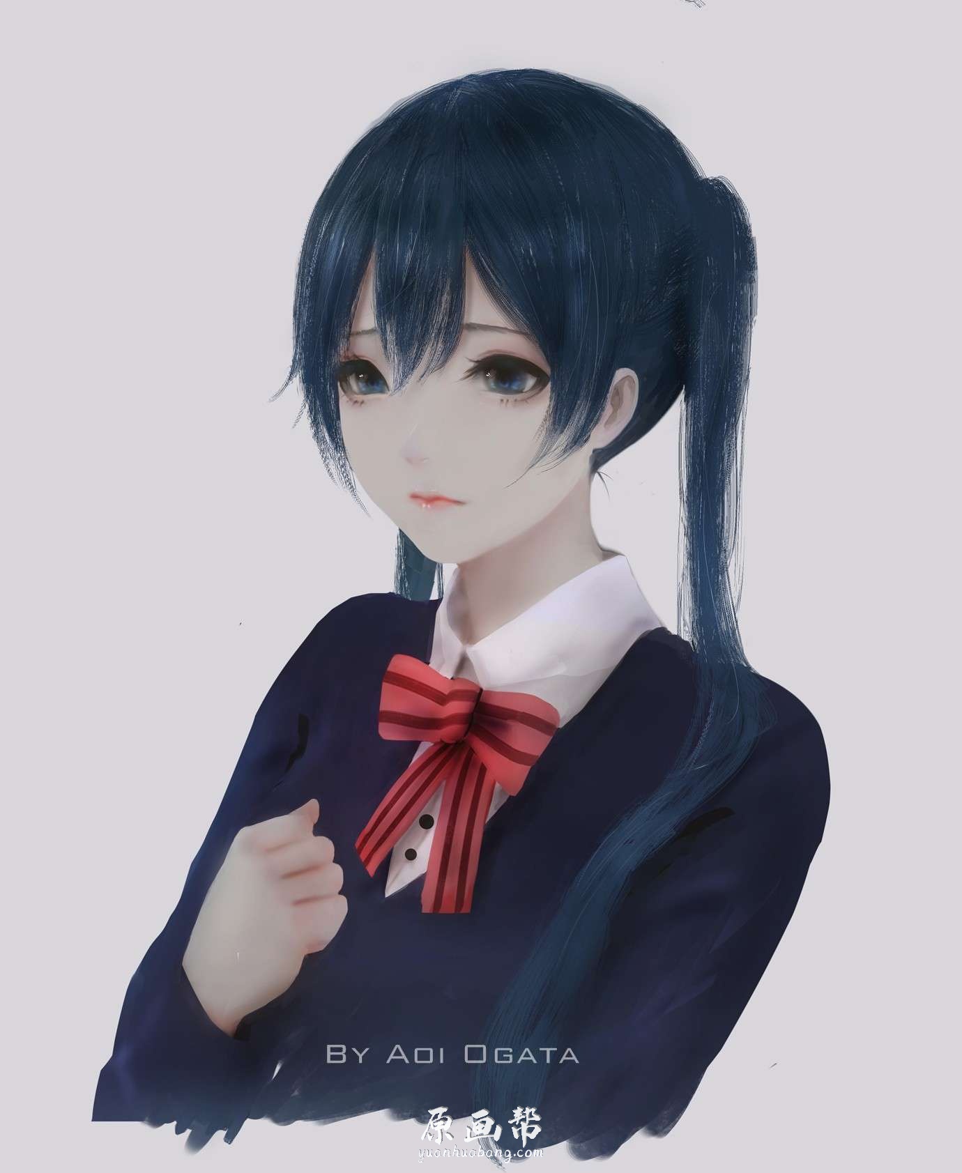 [二次元] Aoi Ogata唯美黑暗诡异风CG少女插画临摹参考素材