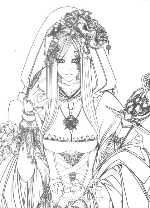 黑白线稿 第一集古风系列插画新手练习线稿48p 原画素材 原画帮 黑白线稿 第一集古风系列插画新手练习线稿48p 原画素材 原画帮