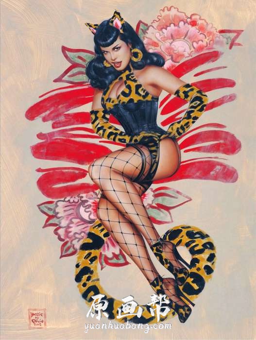 [欧美风格] ivia De Berardinis插原画师【Bettie Page】性感女郎插作品集83p_原画素材