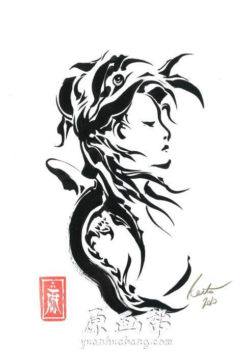 [中国风格] 个展个天 雨宫庆太插画画集122p_龙纹 象形 印章 原画素材