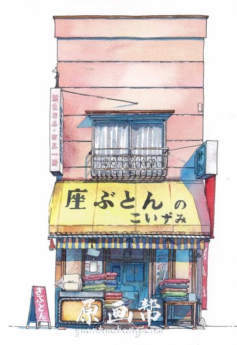 [日韩画风] 波兰水彩画师マテウシュ・ウルバノヴィチ的【東京店構え】_原画素材