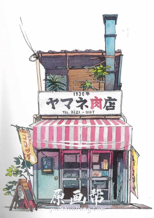 [日韩画风] 波兰水彩画师マテウシュ・ウルバノヴィチ的【東京店構え】_原画素材