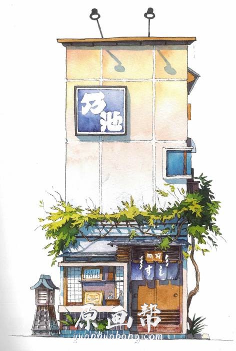 [日韩画风] 波兰水彩画师マテウシュ・ウルバノヴィチ的【東京店構え】_原画素材