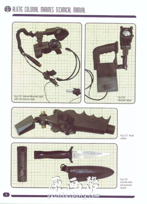 [游戏设定] 《异形：殖民军》外星人殖民地海军陆战队技术手册162P_原画素材