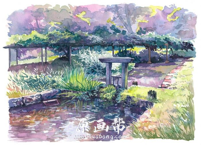 [传统绘画] 日系Mateu手绘水彩风景建筑素材图166p_CG原画素材
