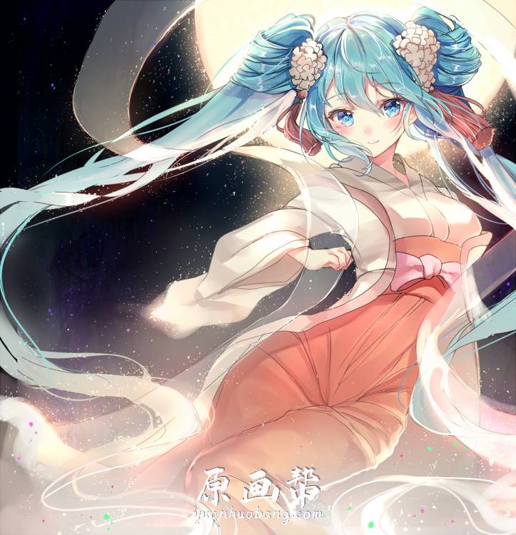 [日韩画风] 中秋明月初音（Chuushuu Meigetsu Miku）【VOCALOID】歌姬初音二创形态画集59p_CG原画素材