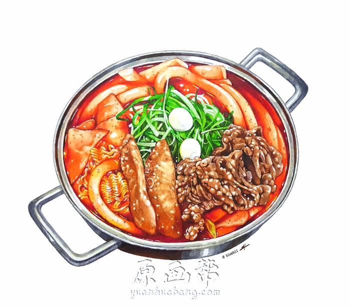 [日韩画风] Tabli韩国美食寿司 甜点 菜品 水彩插画手绘临摹素材122p_CG原画素材