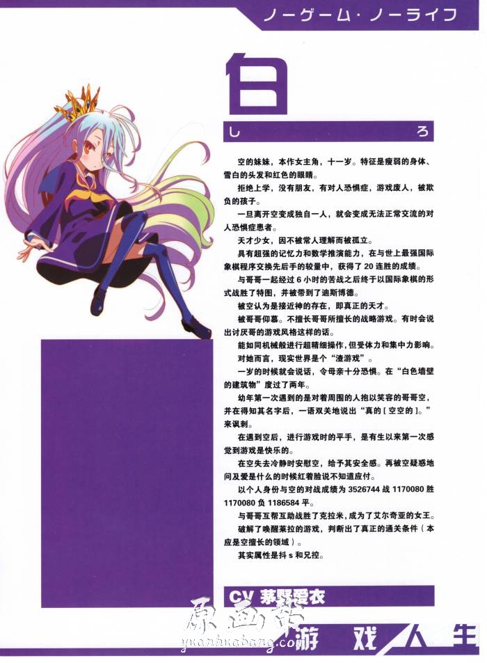 [游戏设定] 中文画集【NO GAME NO LIFE 游戏人生】116p_CG原画素材