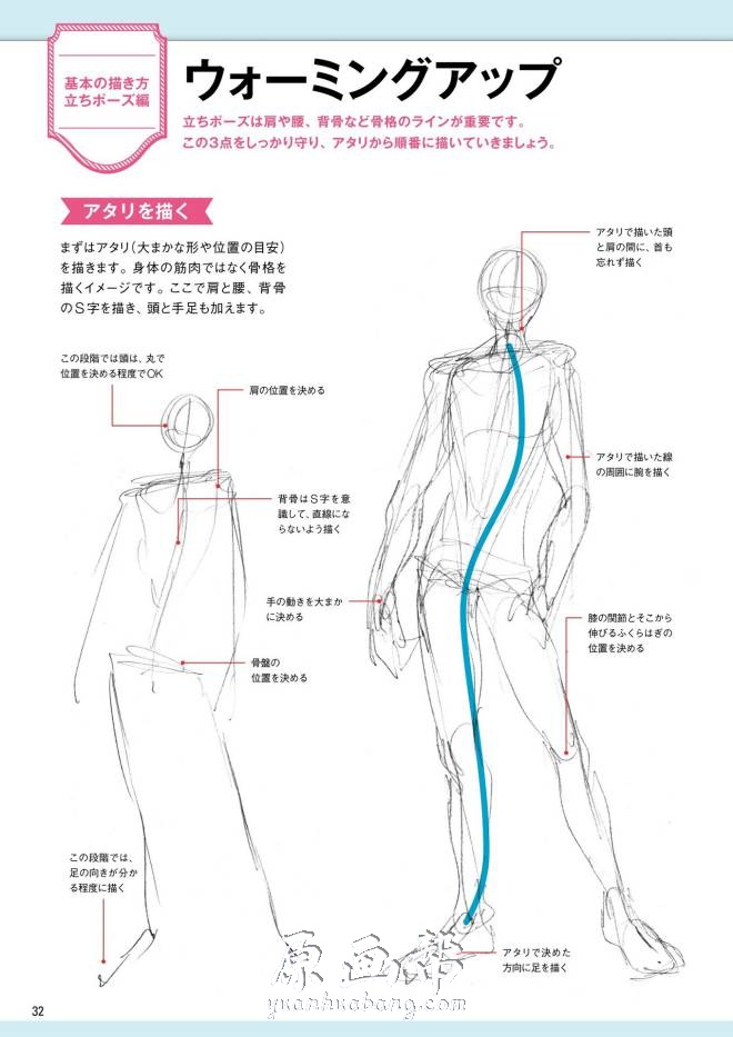 [游戏设定] 动漫男生动作结构的画法 动画手绘线稿美术素材146p_CG原画素材