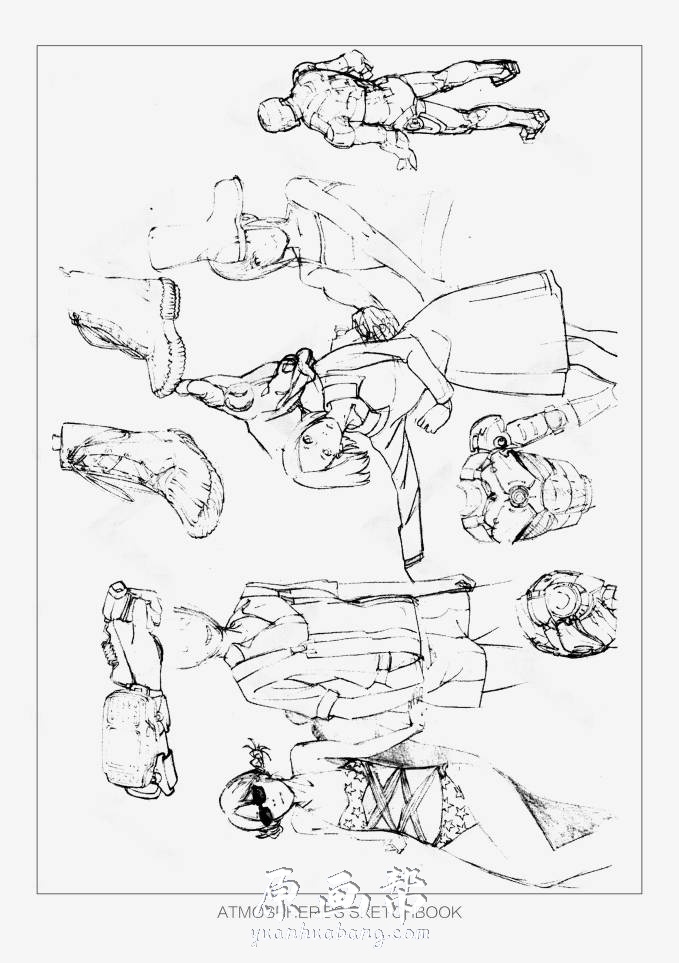 [黑白线稿] 大师绘画人体动态速写随笔线稿 手稿草图 绘画设计参考素材145p_CG原画素材
