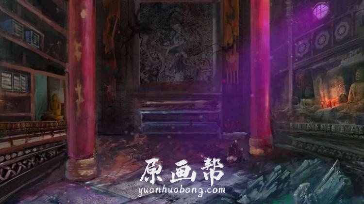 [中国风] 仙狐缘游戏场景原画+人物头像素材 200P_CG原画资源