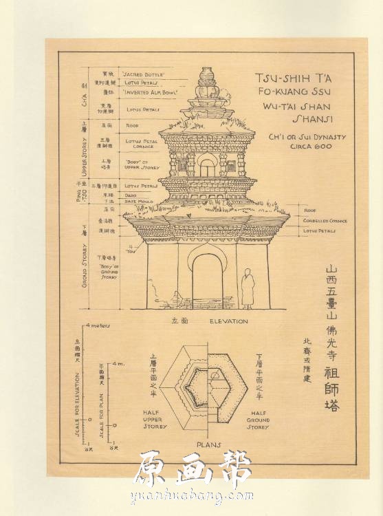 [游戏设定] 《图像中国建筑史》手绘插图 -梁思成_CG原画资源