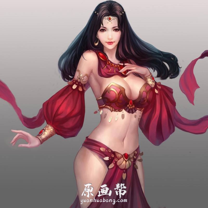 [日韩画风] 插画资源素材 一推美女 美妙婀娜的舞女_CG原画资源