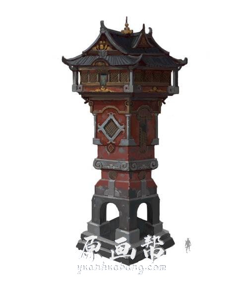 [游戏场景设计] 中国风建筑拆解-经典原画设计元素（45度场景）99P_CG原画资源