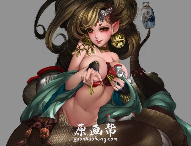 [日韩风格] 大量极品蛇女美杜莎插画设计参考素材_CG原画资源