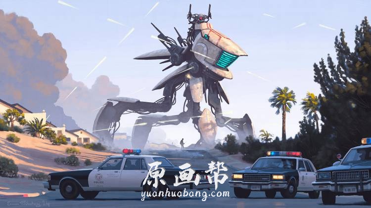 [科幻场景设计] Simon Stalenhag 【电幻国度】极度干燥概念CG场景 1400P_CG原画资源