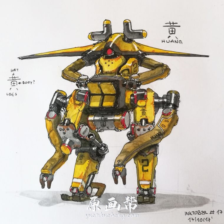 [概念设计] 机器人概念设计手绘彩稿Sheng Lam作品集 100P_CG原画资源