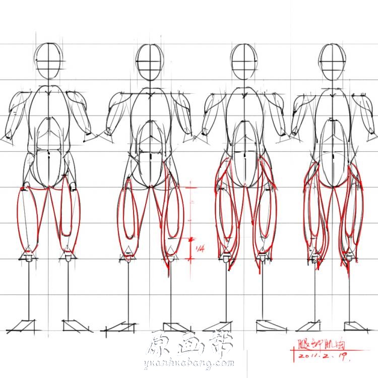 [黑白线稿] 手绘人体解剖系列 绘画专用素材集[296P]_CG原画资源