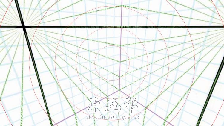 [黑白线稿] 绘画透视网格参考图900+张_CG原画资源