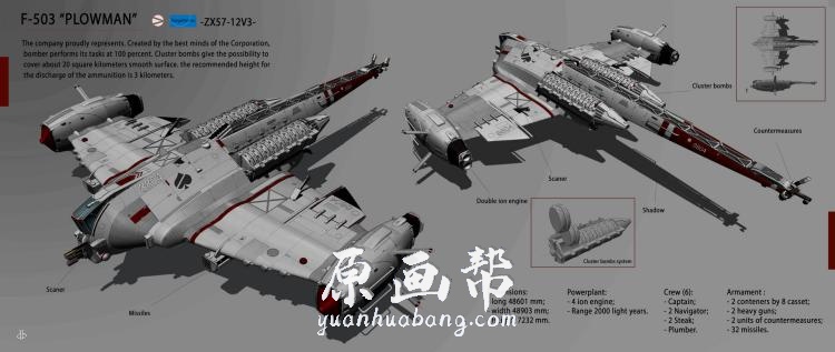 [游戏设定] DENIS MELNYCHENKO乌克兰概念设计师 科幻载具飞行器设定CG作品62P_CG原画资源