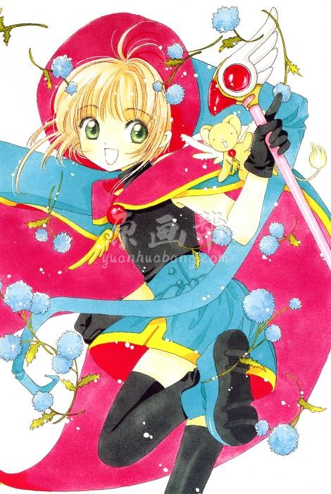 [漫画设定] 漫画家Clamp绘的（魔卡少女樱）精美纪念插画画集125p_CG原画资源4833