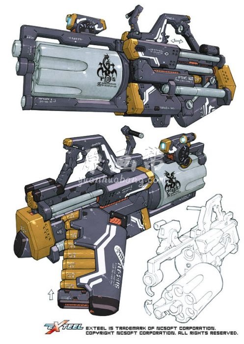 [3D设计]二千七百多张现代科幻武器枪械参考 CG游戏插画设定原画参考素材 2780P 7102
