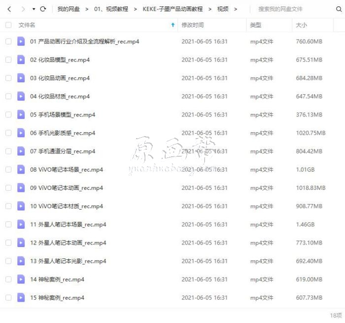 子墨C4D产品动画教程（含工程素材）14.4G