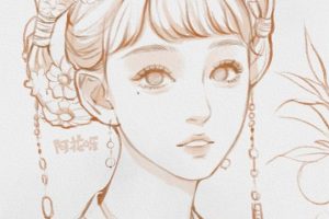 【阿花】少女风头像线稿团练第2期2021年4月（画质清晰带笔刷）4G