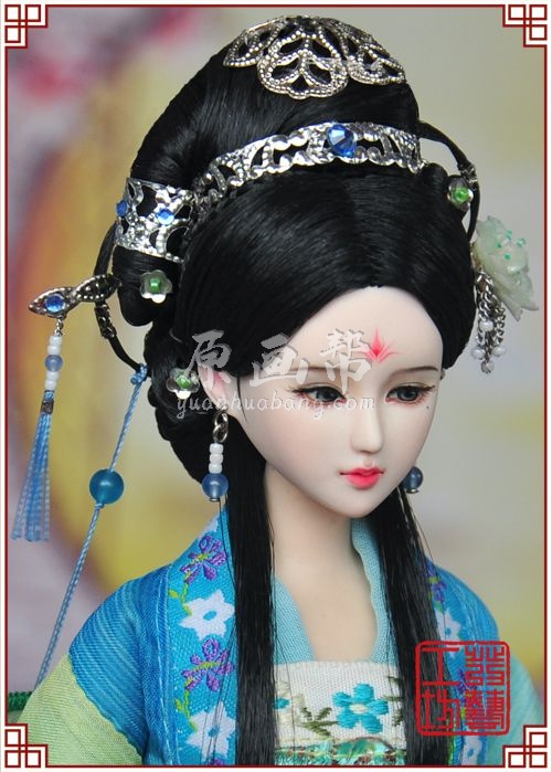 [3d设计] 古代女子头发图解3D手办娃娃 520p 7226_