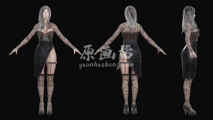 [3d设计] 暗黑系3D美女 玫瑰镂空的肩袖突出复古感 拉托维利亚 3D设计师 Ida Faber 87P 7209_