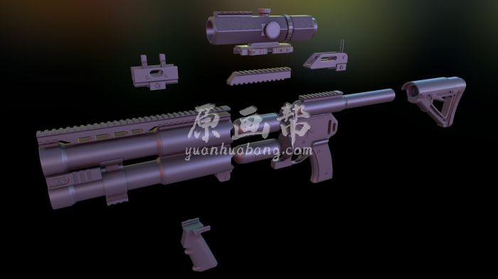 [CG设计] 硬表面枪械类 机甲类的3D模型材质效果图1103p 7254_