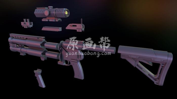 [CG设计] 硬表面枪械类 机甲类的3D模型材质效果图1103p 7254_